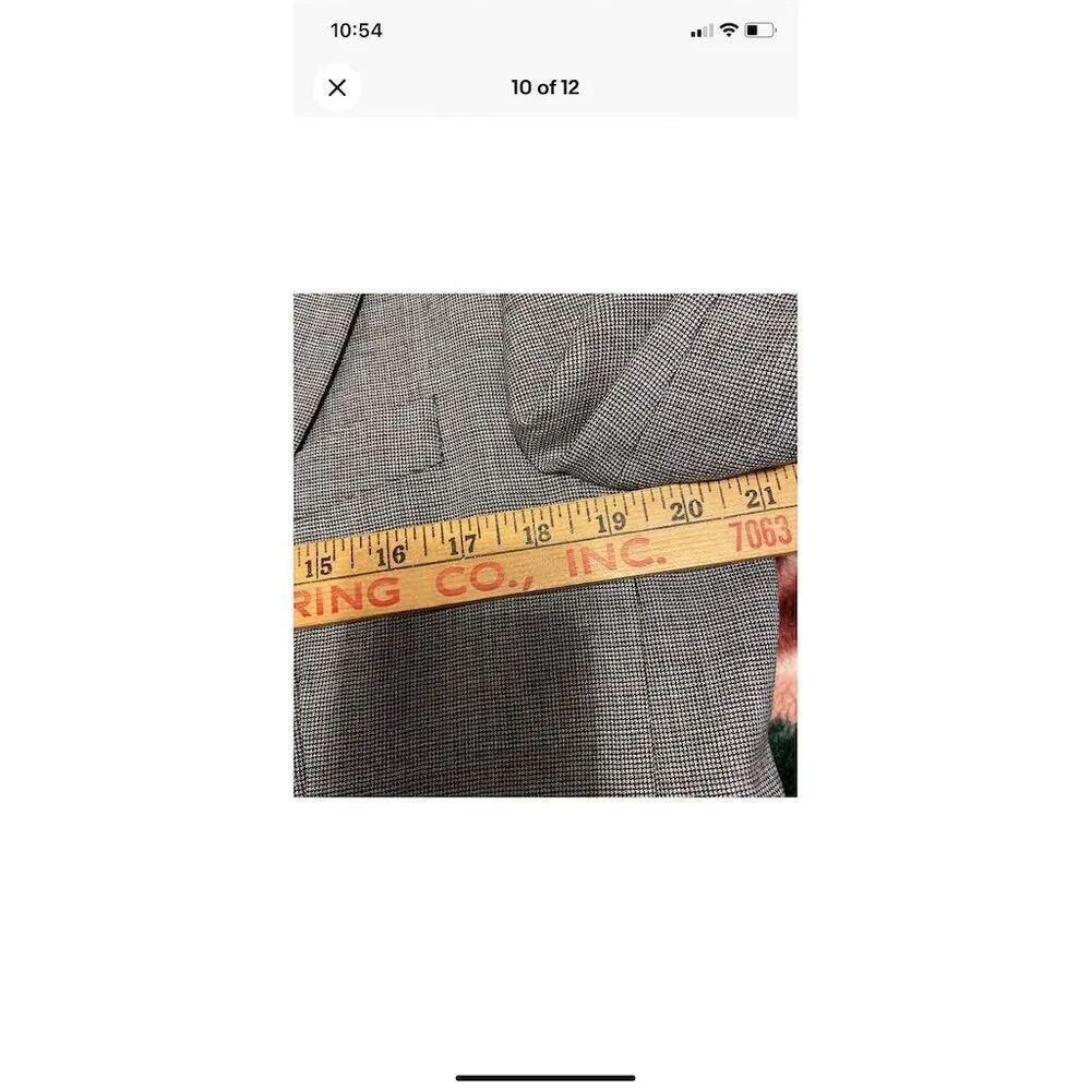 Ralph Lauren Men's Gray Striped Wool Blazer Size 40T Blazer Formal Long